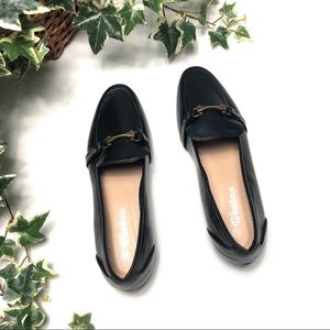Black Faux Leather Slip On Loafers NEW Size 8.5